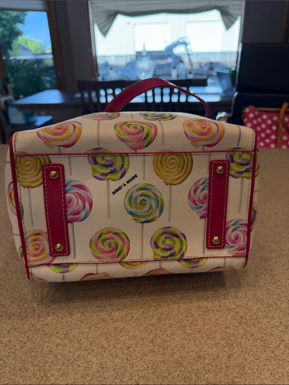 Dooney & Bourke Pink-Trim Lollipop Print Tote - Picture 6 of 10